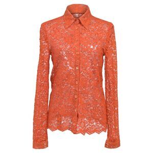 Erdem Cecilia Lace Shirt  in Orange Polyamide
